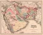 The Middle East in the mid 19th century, from Colton's General Atlas, edition of 1857 (hand-coloured engraving)