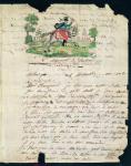 Illustrated letter from a hussar of the 8th Regiment to his mother, 14th November 1808 (pen & ink and w/c on paper)