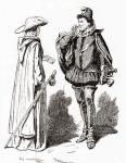 A scene from William Shakespeare's play 'All's Well That Ends Well', Act V, Scene 1, Helena: "That it will please you to give this poor petition to the king", from 'The Works of William Shakespeare', published 1896 (engraving)