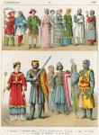 French Dress, c.1100, from 'Trachten der Voelker', 1864 (colour litho)