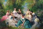 Empress Eugenie (1826-1920) Surrounded by her Ladies-in-Waiting, 1855 (oil on canvas)