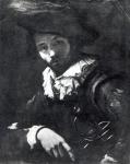Portrait of a mercenary, 1621-25 (oil on canvas) (b/w photo)