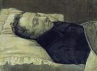 Portrait of Alexander Pushkin on his deathbed, 1837 (pencil, gouache and ink on paper)