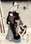 Winter, from the series 'Shiki no uchi' (The Four Seasons) (colour woodblock print)