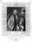 Portrait of Thomas Pelham-Holles, 1st Duke of Newcastle (engraving) (b/w photo)