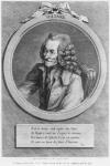 Portrait of Voltaire, from a drawing by Denon made on 6th July 1775 (engraving) (b/w photo)