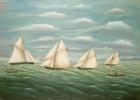 Regatta off the Long Sand Lightship, Primitive School, 19th century