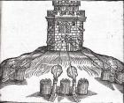 Illustration of siege warfare, from 'The Art of Gunnery' by Thomas Smith (fl.1600-27), 1628 (woodcut)