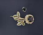 Brooch and ring (emerald & diamond)