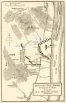 Map of the Battle of Omdurman, Khartoum, Sudan,1898, showing the 1st attack at 6.45 a.m. and the Khalifa's attack at 9.40 a.m. From Field Marshal Lord Kitchener, His Life and Work for the Empire, published 1916.