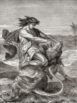 Samson killing the lion, from The Book of Judges, Old Testament. From The Children's Bible, published c. 1883