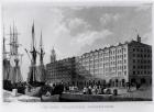 The Goree Warehouse, George's Dock, Liverpool, engraved by H. Wallis, c.1830 (engraving) (b&w photo)