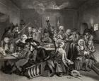 Scene in a Gaming House, plate VI from 'A Rake's Progress', from 'The Works of William Hogarth', published 1833 (litho)
