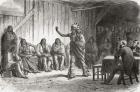 Crow Indian Chief Bear's Tooth at the great peace council at Fort Laramie, 12 November 1867, illustration from 'The World in the Hands', engraved by Gauchard, published 1878 (engraving)