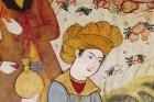 Shah Abbas I (1588-1629) and a Courtier offering fruit and drink (detail of 155563 depicting the head of the courtier) (fresco)