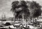 Fish Market, Paramribo, from 'Voyage a Surinam', 1834 (litho) (b/w photo)