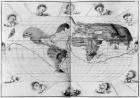 World map tracing Magellan's world voyage, from the 'Portolan Atlas of the World', c.1540 (see also 63417, 151822) (engraving) (b/w photo)