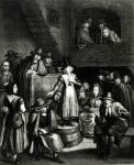 Quaker Meeting, 1699 (engraving) (b/w photo)