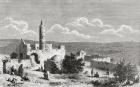 The Tower of David, ancient citadel located near the Jaffa Gate entrance to the Old City of Jerusalem, Palestine in the 19th century.