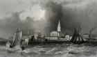 Harwich, from the sea, Essex, engraved by John Rogers, 1832 (engraving)