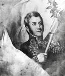 General Jose de San Martin (1778-1850) (engraving) (b/w photo)