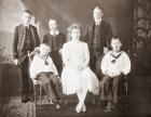 The children of King George V. From left to right, Prince Albert, Prince John, Prince Henry, Princess Mary, Prince Edward of Wales, Prince George. From The Year 1910 Illlustrated.