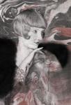 Ziegfeld Follies, 2015 (pencil, watercolour, marbling, charcoal)