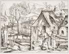 Peasants Cultivating Grain and Manufacturing Barley and Oat Bread, after a woodcut from an edition of Virgil published in Lyons, 1517, from 'Le Moyen Age et La Renaissance' by Paul Lacroix (1806-84) published 1847 (litho)