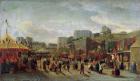 A Fair, Place Saint-Pierre, Montmartre in 1861 (oil on panel)