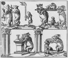 Procession, illustration from the 'Roman de Renart' (engraving) (b/w photo)
