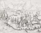 Transport of Merchandise on the Backs of Camels, reproduction of a woodcut in 'La Cosmographie Universelle' by Andre Thevet, published 1575, from 'Le Moyen Age et La Renaissance' by Paul Lacroix (1806-84) published 1847 (litho)