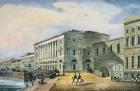 The Hermitage Theatre as Seen from the Vassily Island, 1822 (colour litho)