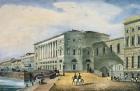 The Hermitage Theatre as Seen from the Vassily Island, 1822 (colour litho)