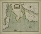 A chart of the East coast of Scotland from a sea-atlas containing an hydrographical description of most of the sea-coasts of the known parts of the world by Samuel Thornton, 1707 (hand coloured print)