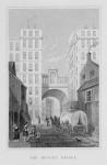 The Regent Bridge, Edinburgh, engraved by Thomas Barber, 1829 (engraving) (b/w photo)