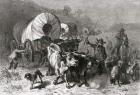 Emigration to the Western Country, engraved by Bobbett (engraving) (b/w photo)