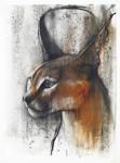Egyptian (Arabian Caracal), 2009 (conte & charcoal on paper)
