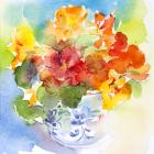 Nasturtium in Delft vase, 2013, (watercolor)