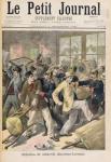 Rebellion of conscripts from Alsace-Lorraine, from 'Le Petit Journal, 1st November 1896 (coloured engraving)