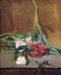 Stem of Peonies and Secateurs, c.1864 (oil on canvas)