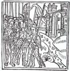 Crusaders, printed by Wynkyn de Worde (d.1534) (woodcut)