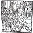 Crusaders, printed by Wynkyn de Worde (d.1534) (woodcut)