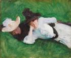 Two Girls on a Lawn, 1889 (oil on canvas)