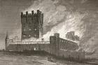 Segovia, Spain: the fire in the Alcazar on March 6, 1862, from 'The Universal Museum', published 1862 (engraving)