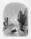 Moonlit scene in Venice, engraved by Robert Brandard, 1846 (engraving)