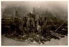 Aerial photo of downtown Manhattan, taken from the LZ 127 Graf Zeppelin, New York 1928 (b/w photo)