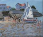 White sailboat, Palais sur Mer, France (oil on canvas)