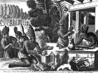 How the Natives of New Spain Prepared Cacao for Chocolate (engraving) (b/w photo)