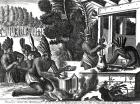 How the Natives of New Spain Prepared Cacao for Chocolate (engraving) (b/w photo)