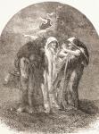 Illustration of the witches from Macbeth, from 'The Illustrated Library Shakespeare', published London 1890 (litho)